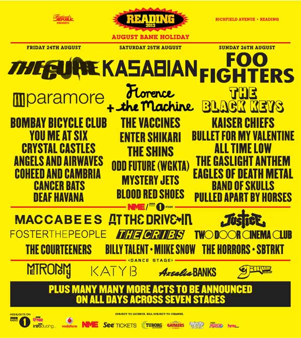 READING FESTIVAL 2012 Tickets and Dates - Buy Tickets for Reading ...